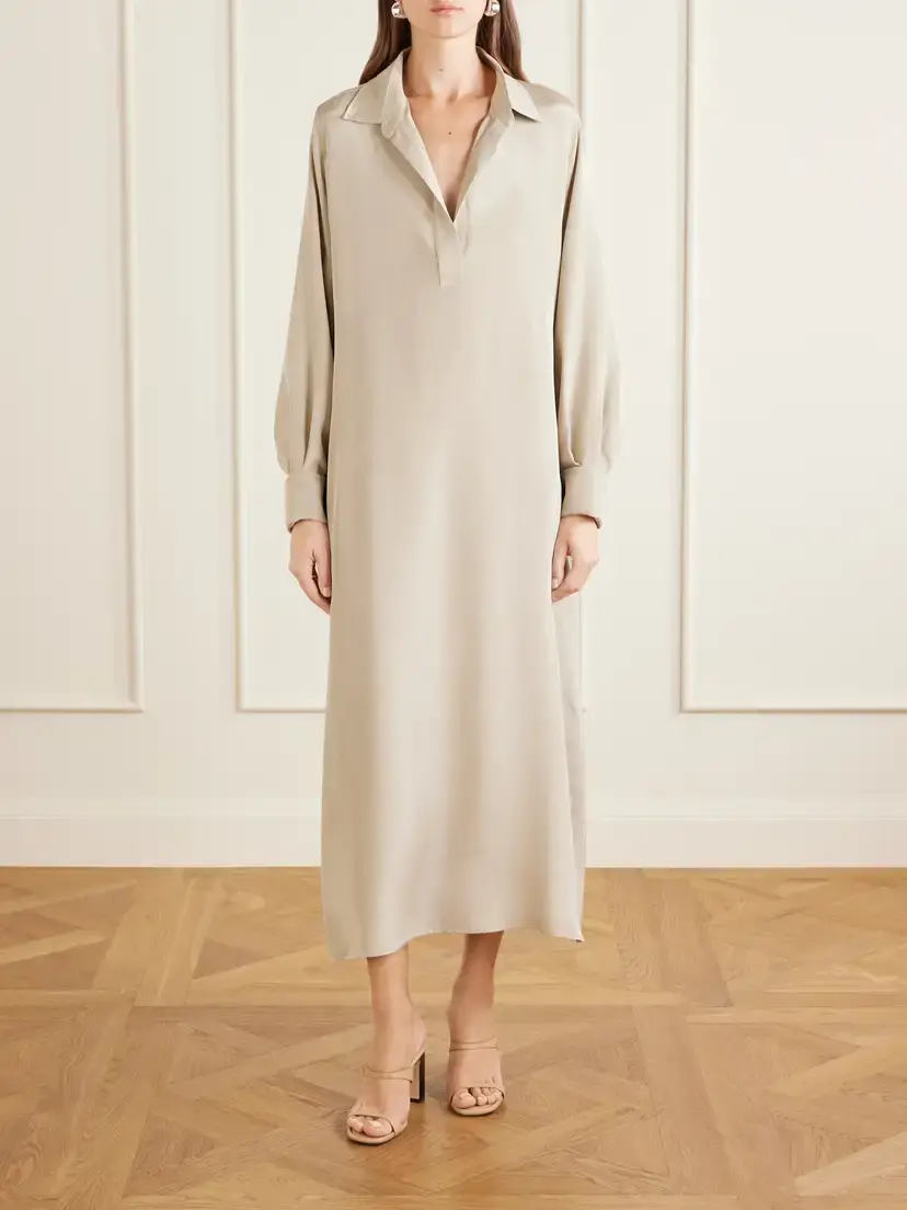 Max Mara Gambero Silk-crepe De Chine Midi Dress | Thumbnail 3 Max Mara Gambero Silk-crepe De Chine Midi Dress | Thumbnail 3