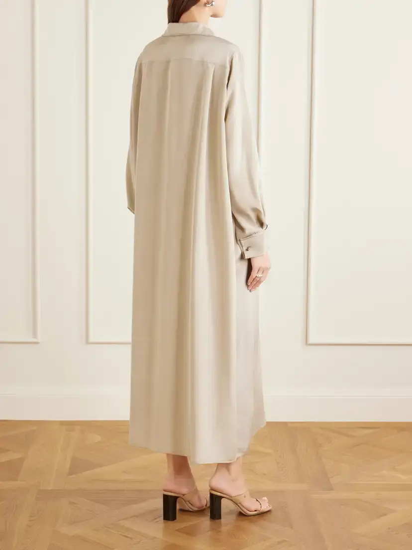 Max Mara Gambero Silk-crepe De Chine Midi Dress | Thumbnail 4 Max Mara Gambero Silk-crepe De Chine Midi Dress | Thumbnail 4
