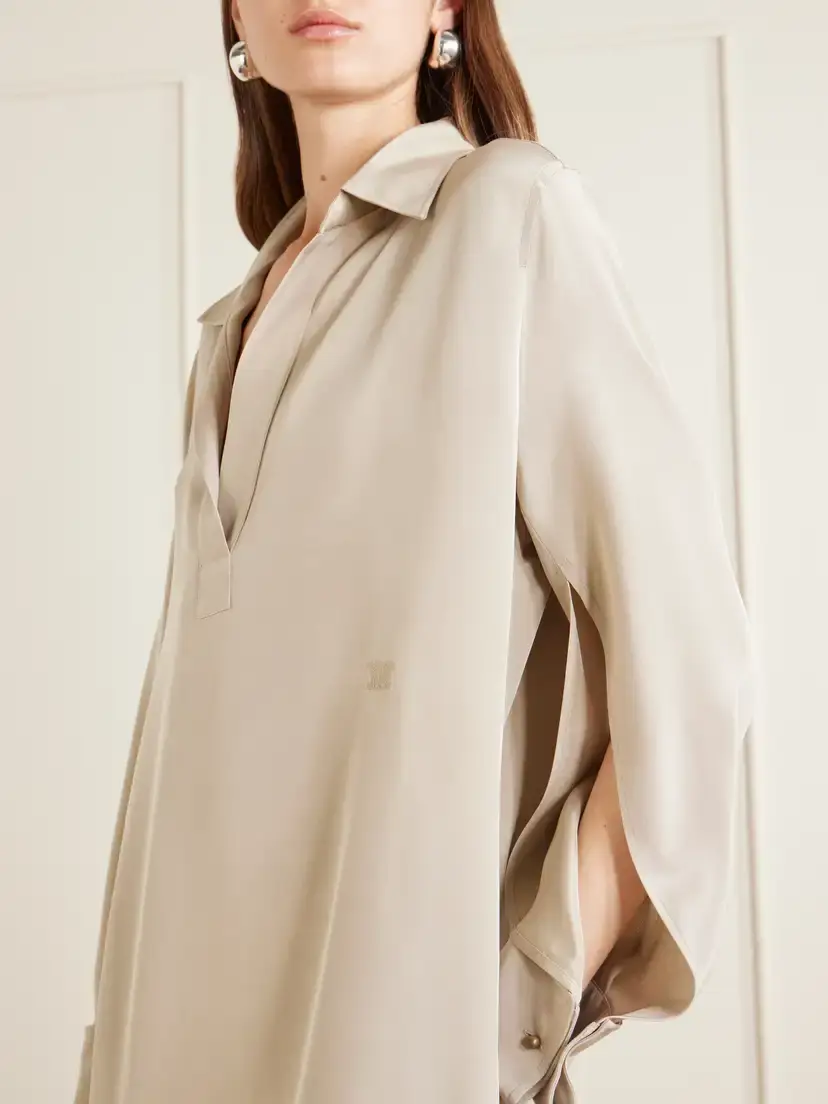 Max Mara Gambero Silk-crepe De Chine Midi Dress | Thumbnail 5 Max Mara Gambero Silk-crepe De Chine Midi Dress | Thumbnail 5