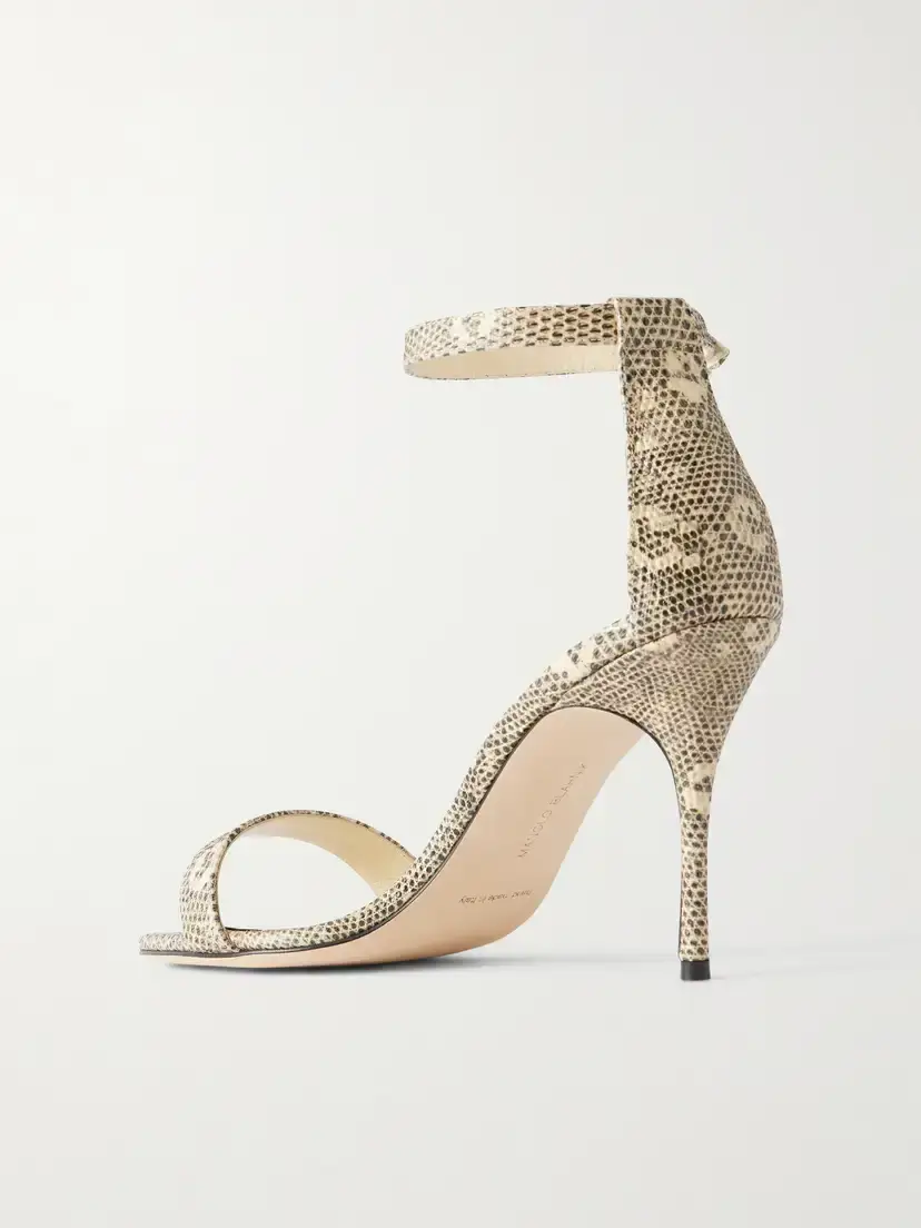 Manolo Blahnik Chaos 90 Snake-effect Leather Sandals | Thumbnail 3