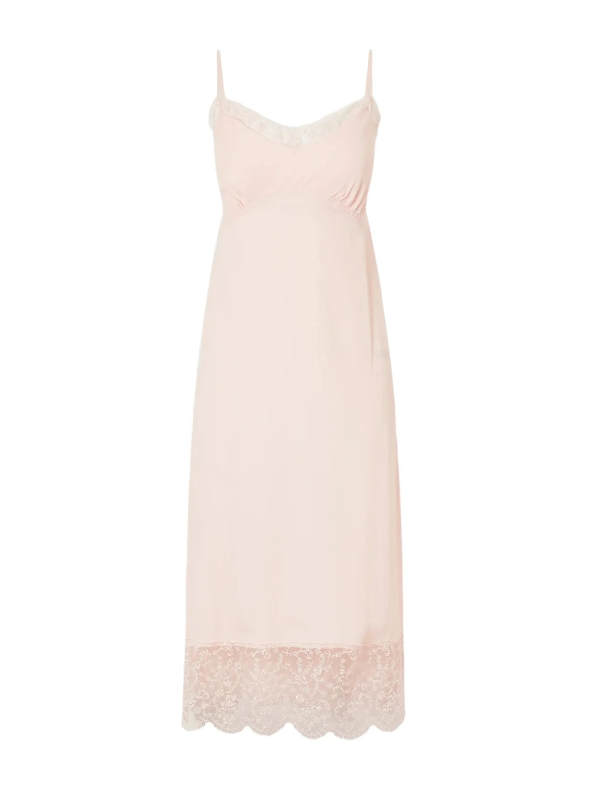Lace-trimmed Crepe De Chine Midi Dress Lace-trimmed Crepe De Chine Midi Dress