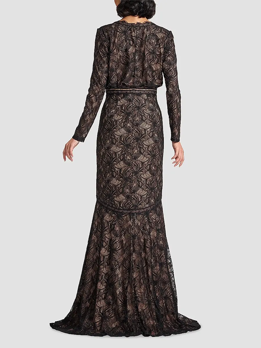 Tadashi Shoji Women's Floral Lace Gown | Thumbnail 3 Tadashi Shoji Women's Floral Lace Gown | Thumbnail 3