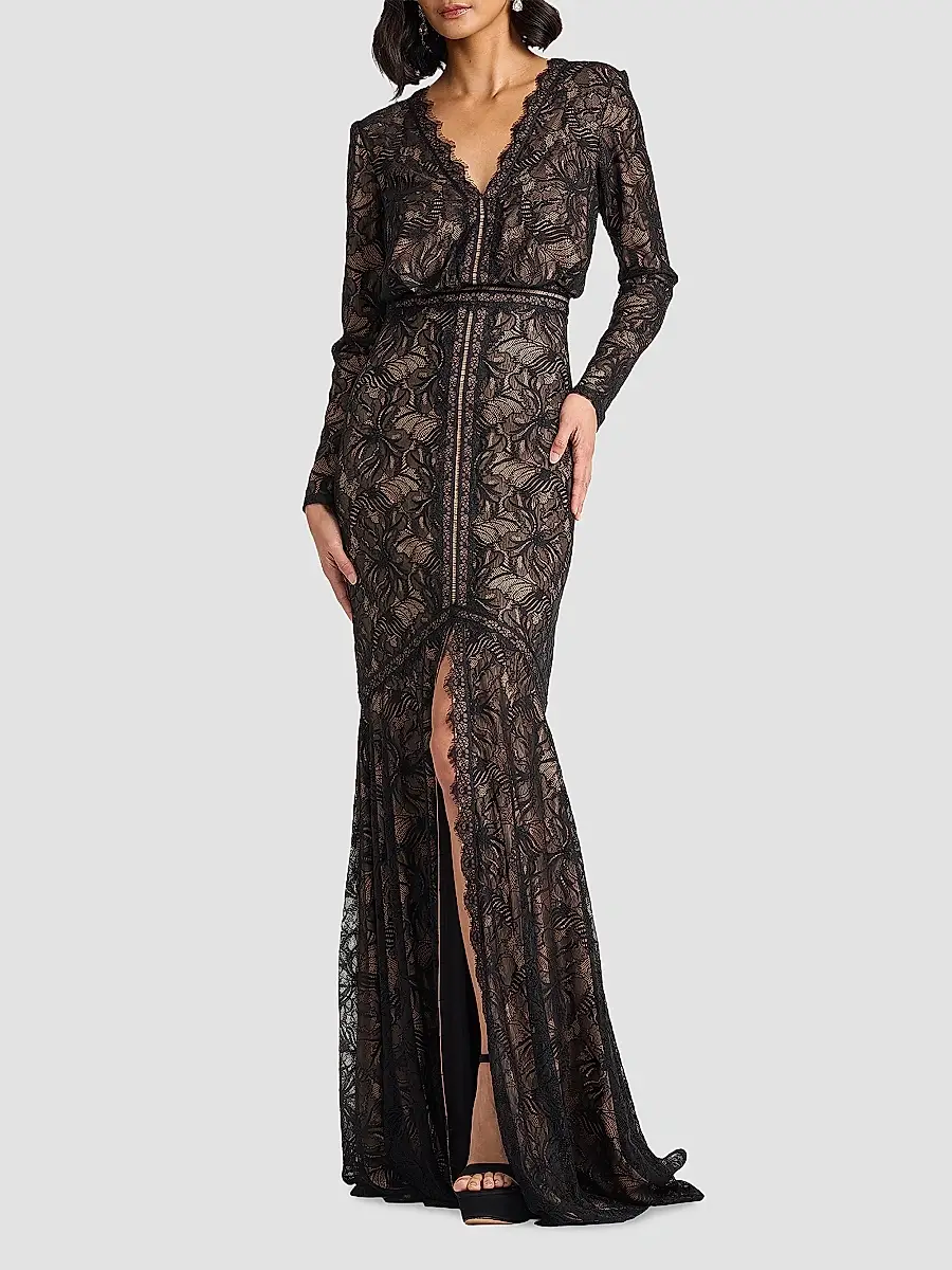 Tadashi Shoji Women's Floral Lace Gown | Thumbnail 4 Tadashi Shoji Women's Floral Lace Gown | Thumbnail 4