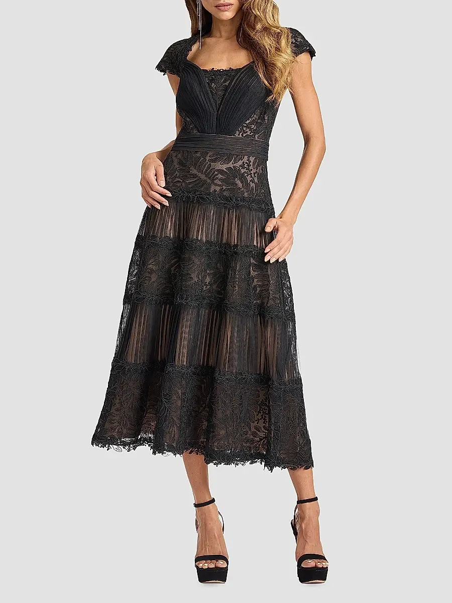 Tadashi Shoji Women's Boette Embroidered Cap-Sleeve Cocktail Dress | Thumbnail 2