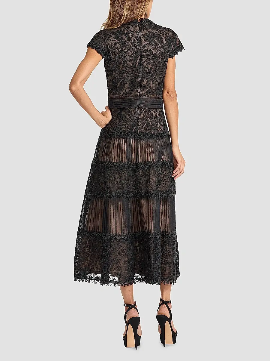 Tadashi Shoji Women's Boette Embroidered Cap-Sleeve Cocktail Dress | Thumbnail 3