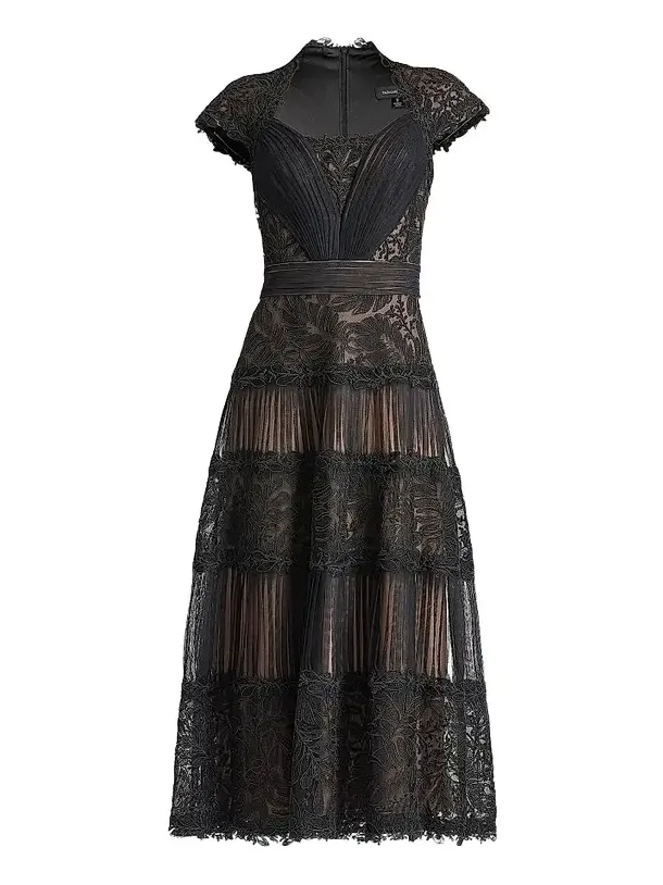 Tadashi Shoji Women's Boette Embroidered Cap-Sleeve Cocktail Dress