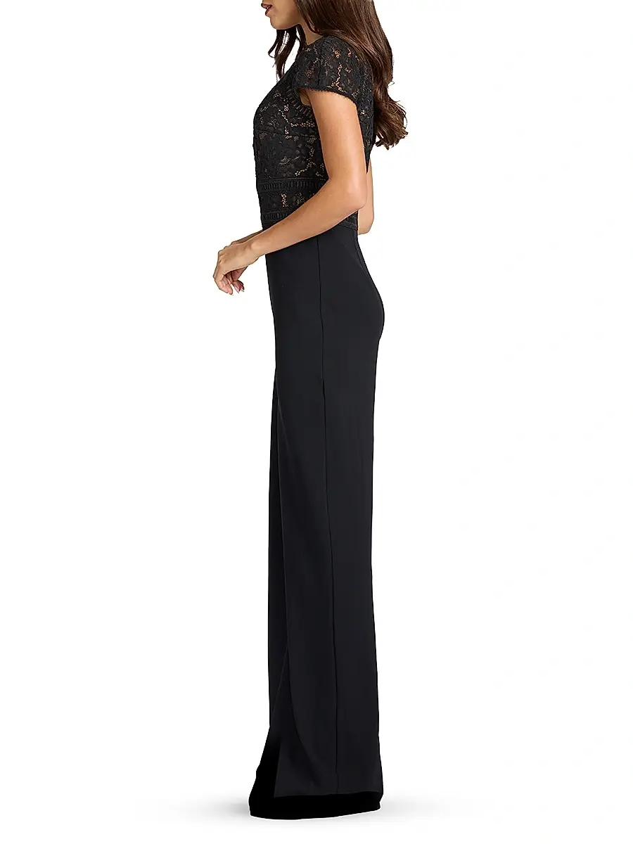 Tadashi Shoji Women's Corded Lace Short-Sleeve Jumpsuit | Thumbnail 3