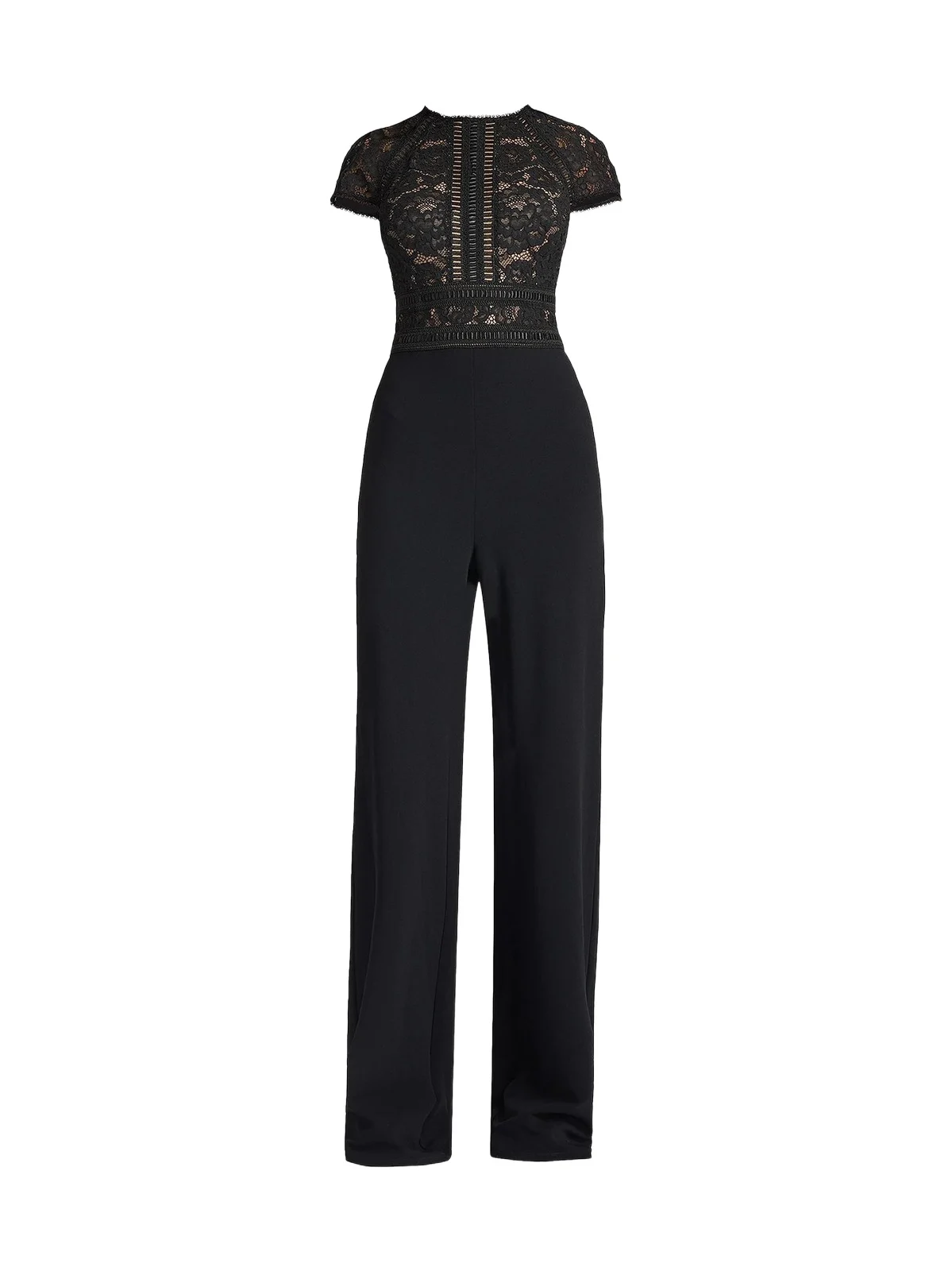 Women's Corded Lace Short-Sleeve Jumpsuit Women's Corded Lace Short-Sleeve Jumpsuit