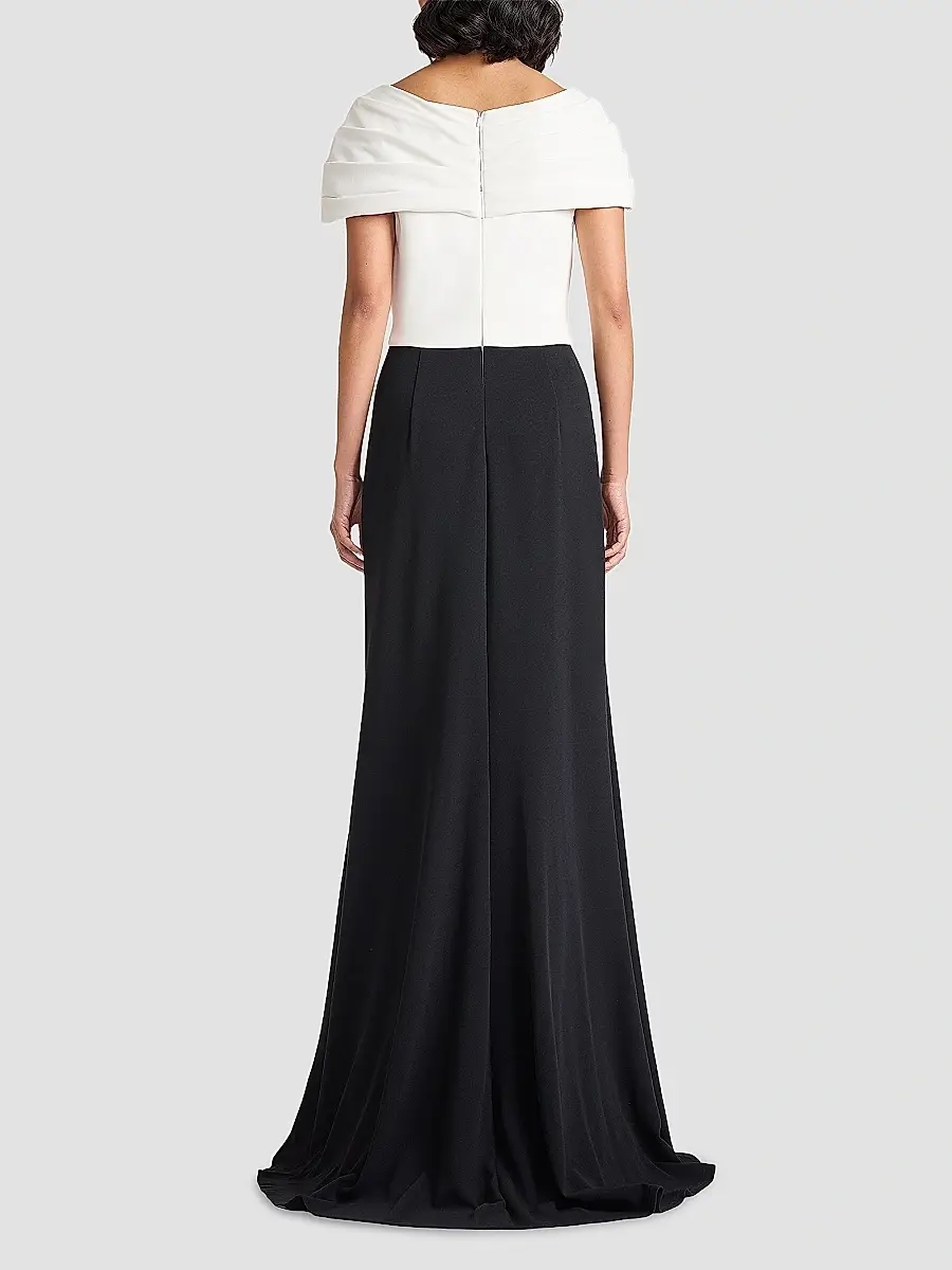 Tadashi Shoji Women's Twist-Front Short-Sleeve Gown | Thumbnail 3 Tadashi Shoji Women's Twist-Front Short-Sleeve Gown | Thumbnail 3