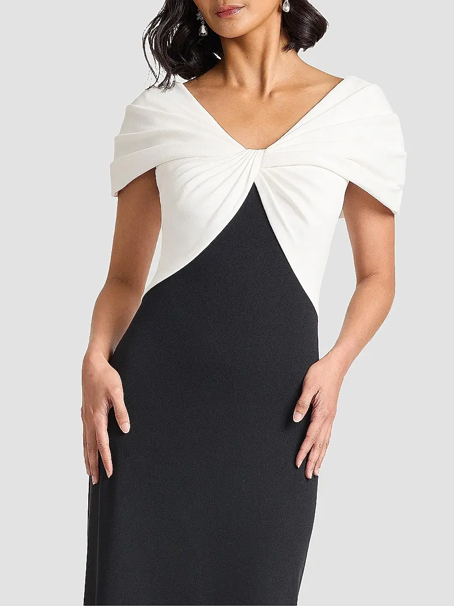 Tadashi Shoji Women's Twist-Front Short-Sleeve Gown | Thumbnail 4 Tadashi Shoji Women's Twist-Front Short-Sleeve Gown | Thumbnail 4