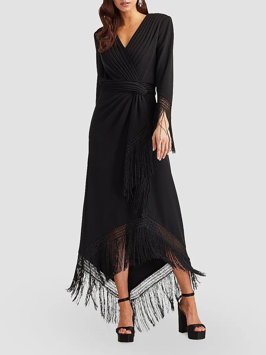 Tadashi Shoji Women's Fringe-Hem Cocktail Dress | Thumbnail 4 Tadashi Shoji Women's Fringe-Hem Cocktail Dress | Thumbnail 4