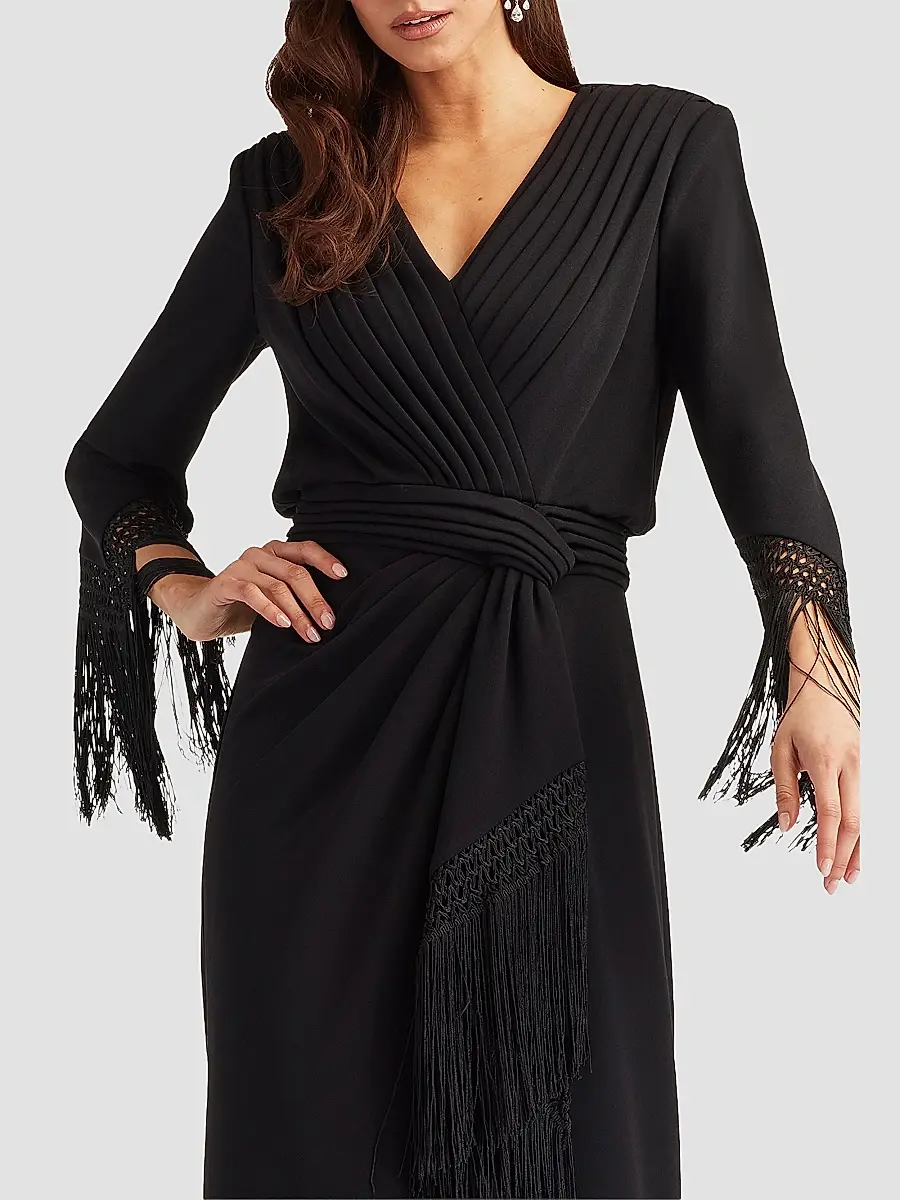 Tadashi Shoji Women's Fringe-Hem Cocktail Dress | Thumbnail 5 Tadashi Shoji Women's Fringe-Hem Cocktail Dress | Thumbnail 5