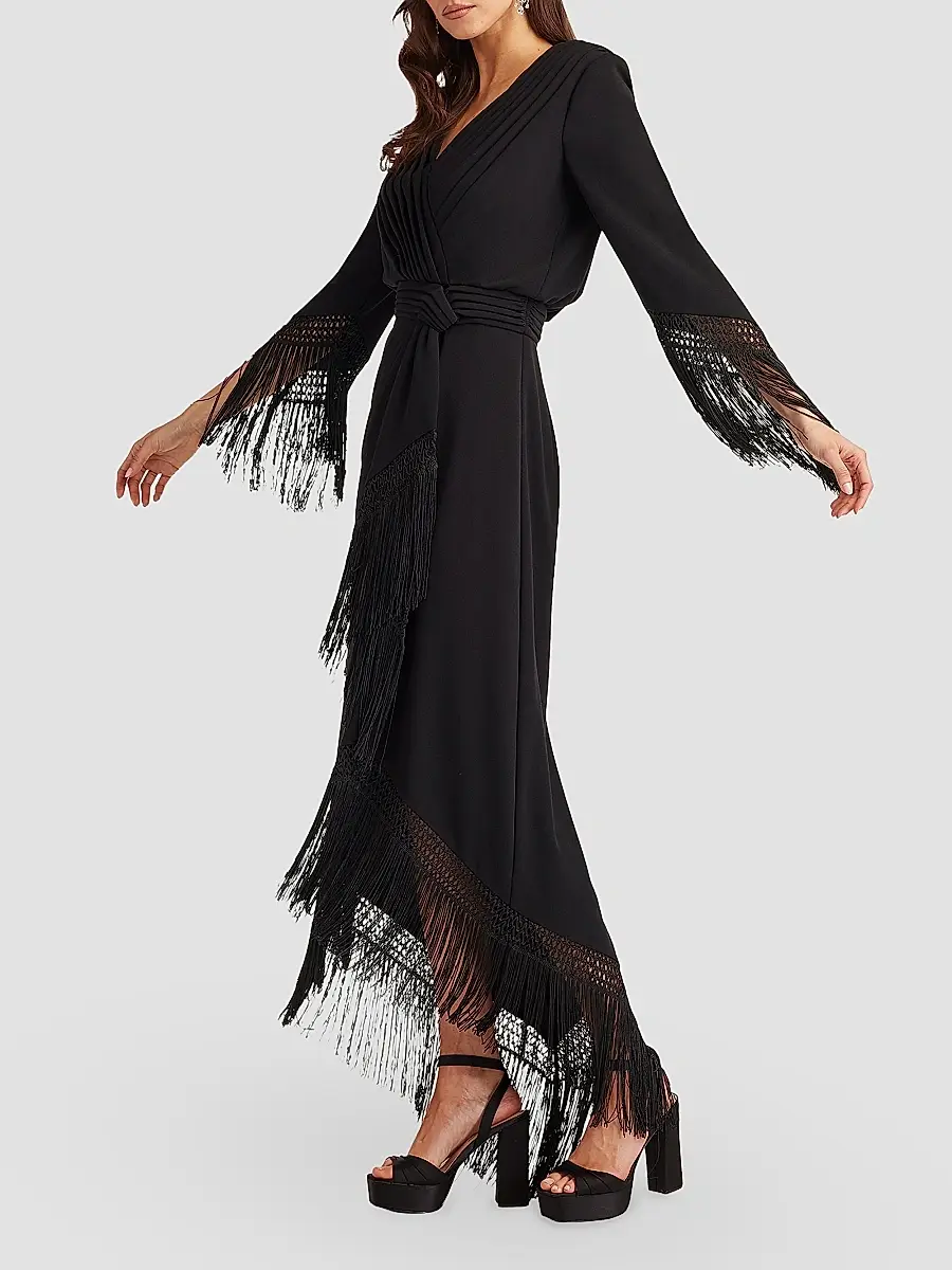 Tadashi Shoji Women's Fringe-Hem Cocktail Dress | Thumbnail 6 Tadashi Shoji Women's Fringe-Hem Cocktail Dress | Thumbnail 6
