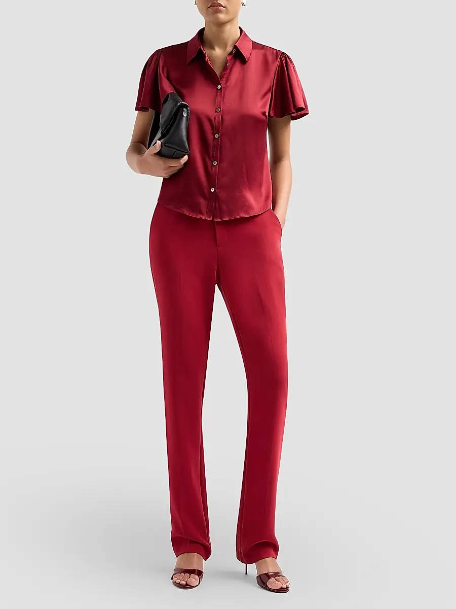 Cinq à Sept Women's Fiona Silk Flutter-Sleeve Top | Thumbnail 2 Cinq à Sept Women's Fiona Silk Flutter-Sleeve Top | Thumbnail 2