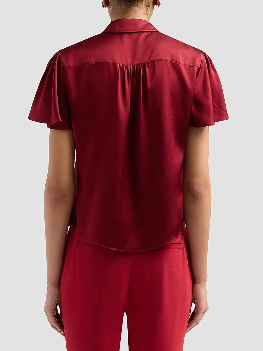 Cinq à Sept Women's Fiona Silk Flutter-Sleeve Top | Thumbnail 3 Cinq à Sept Women's Fiona Silk Flutter-Sleeve Top | Thumbnail 3
