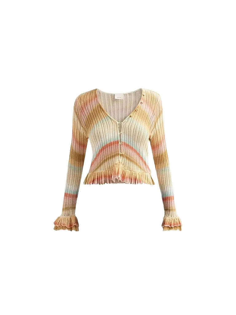 Cinq à Sept Women's Edith Space-Dyed Stripe Cardigan | Image 1 Cinq à Sept Women's Edith Space-Dyed Stripe Cardigan | Image 1