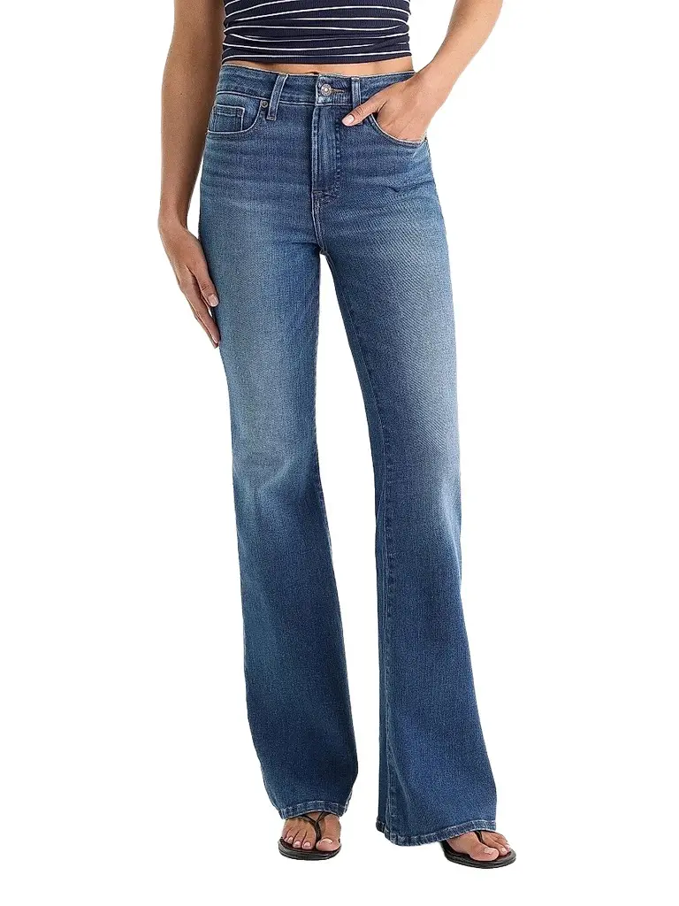 GOOD AMERICAN Women's Soft Tech Good Legs Flare Jeans - Indigo | Image 1 GOOD AMERICAN Women's Soft Tech Good Legs Flare Jeans - Indigo | Image 1