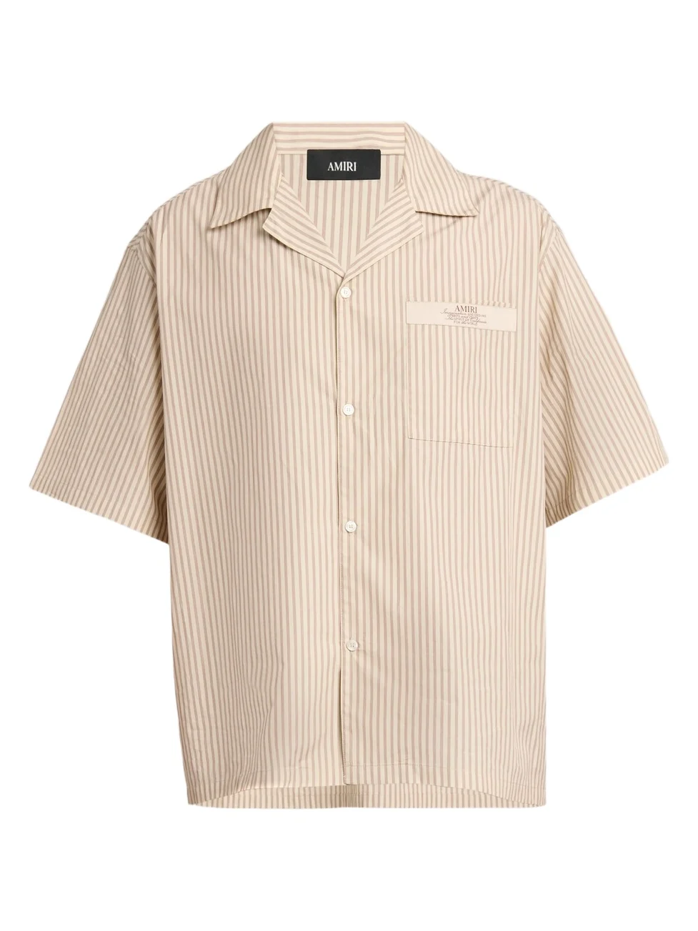 AMIRI Men's Spirit Logo Striped Cotton Poplin-Blend Camp Shirt