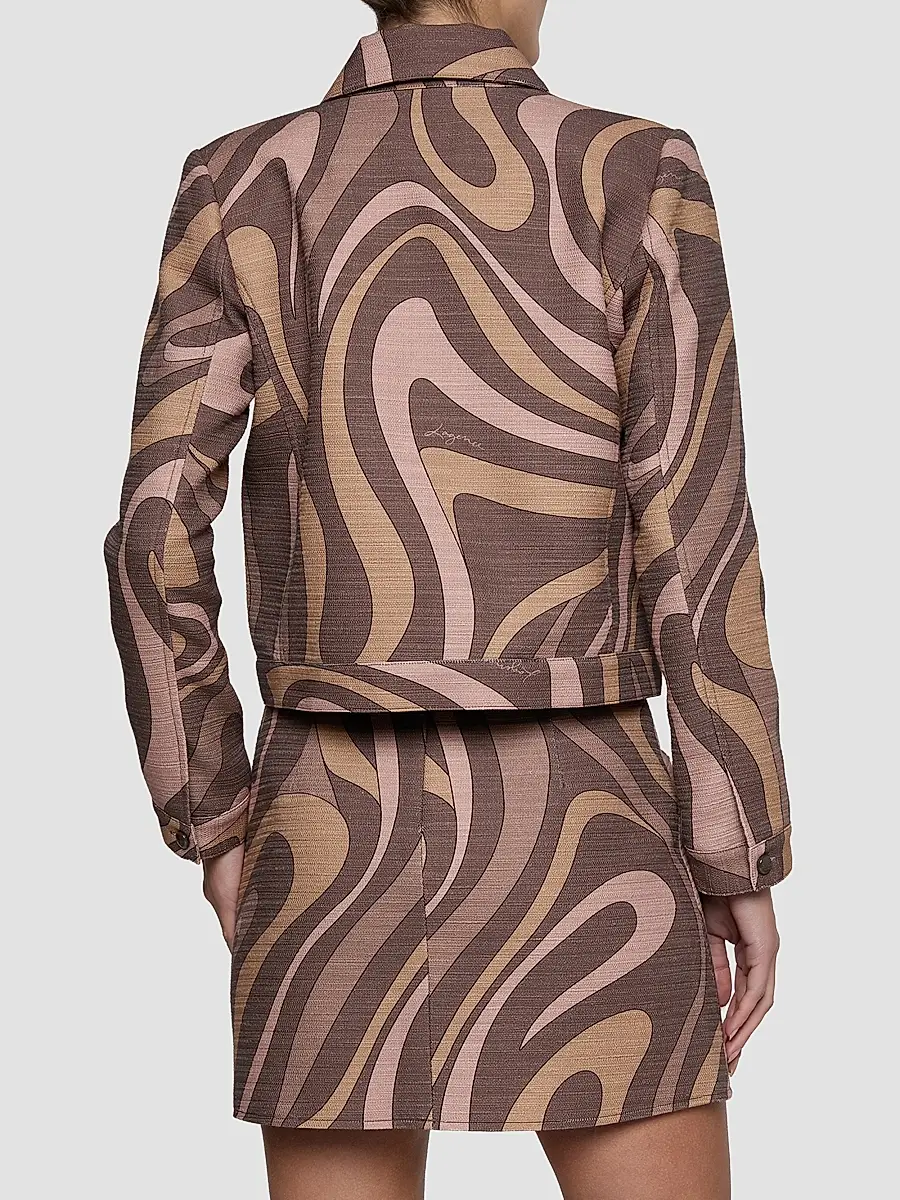 L'Agence Women's Nyx Abstract Cotton Crop Jacket | Thumbnail 3 L'Agence Women's Nyx Abstract Cotton Crop Jacket | Thumbnail 3