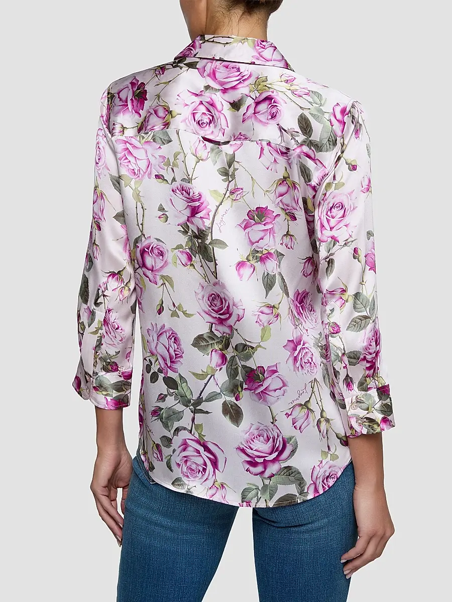 L'Agence Women's Dani Floral Silk Blouse | Thumbnail 3