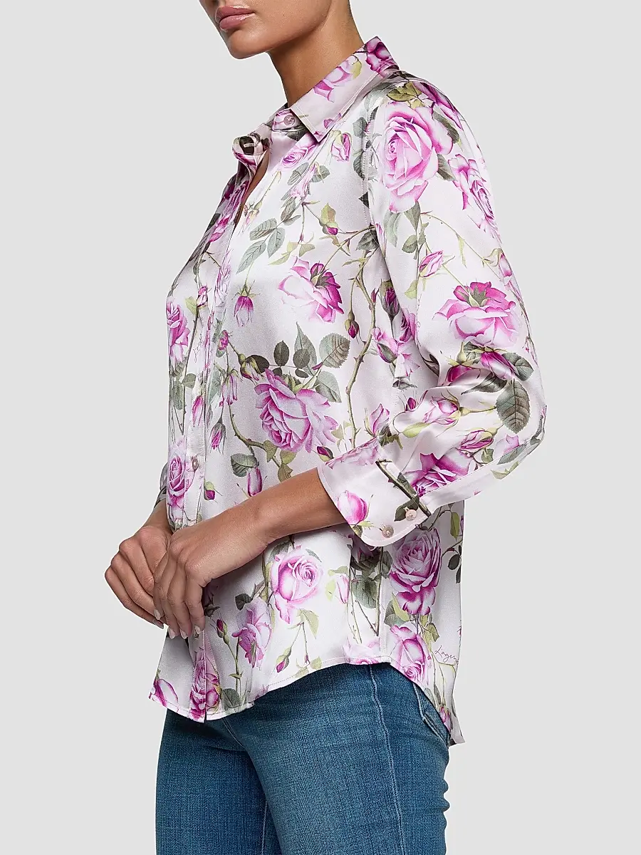 L'Agence Women's Dani Floral Silk Blouse | Thumbnail 5