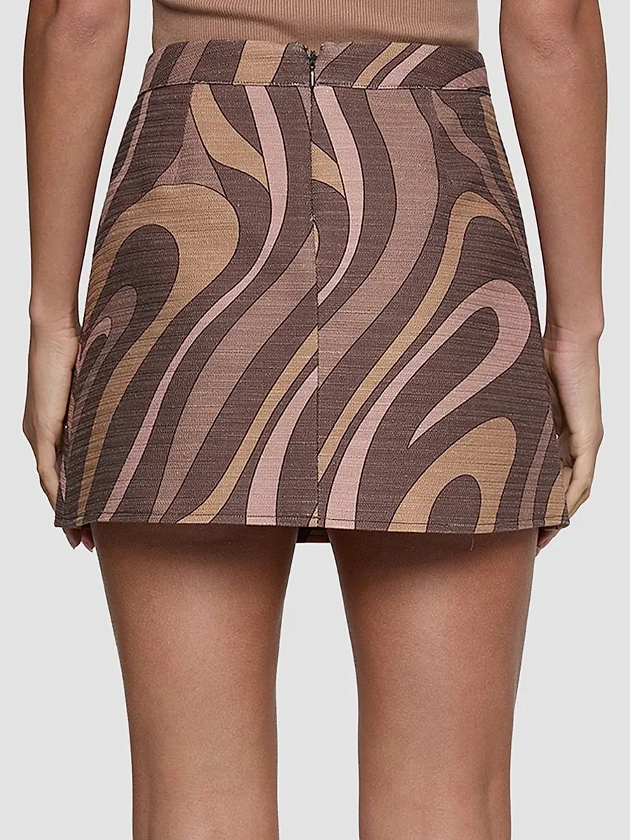 L'Agence Women's Cyra Printed Cotton High-Rise A-Line Mini Skirt | Thumbnail 3 L'Agence Women's Cyra Printed Cotton High-Rise A-Line Mini Skirt | Thumbnail 3