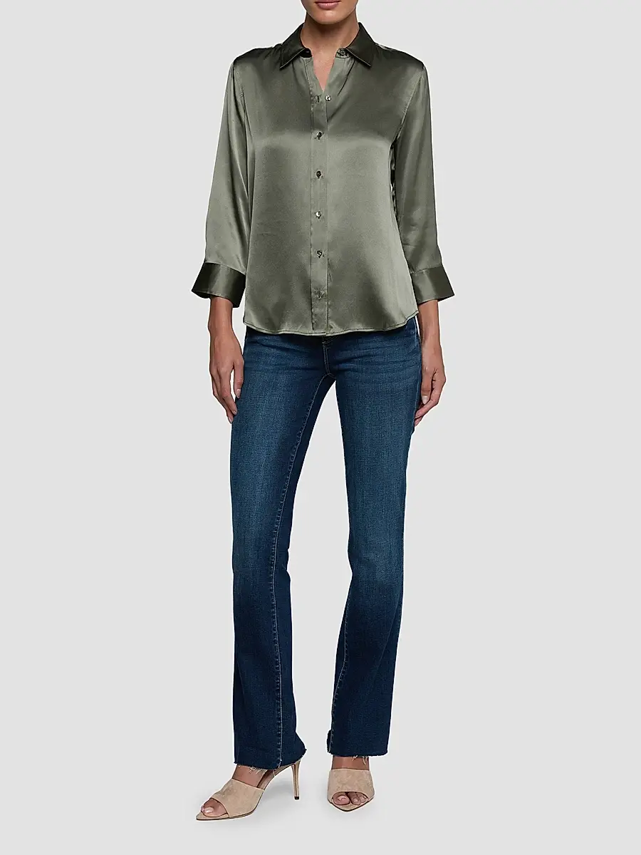 L'Agence Women's Dani Silk Three-Quarter-Length Sleeve Blouse | Thumbnail 2