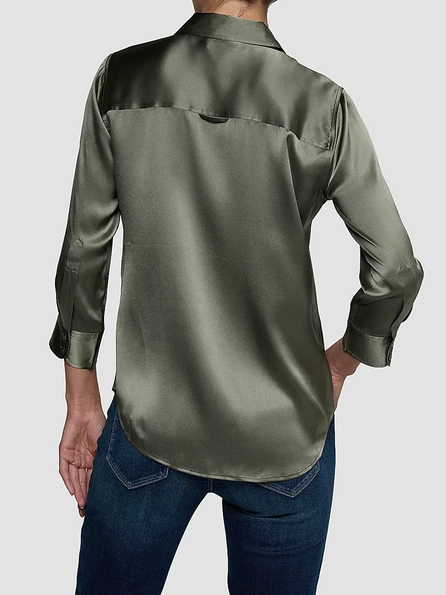 L'Agence Women's Dani Silk Three-Quarter-Length Sleeve Blouse | Thumbnail 3