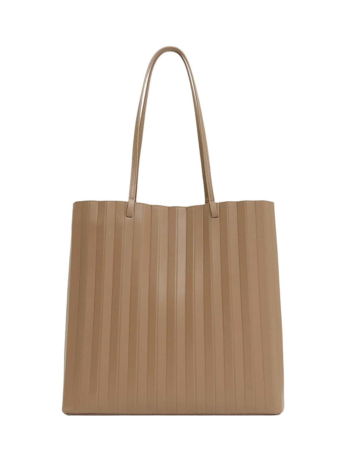Women's Large Pleated Leather Tote Bag
