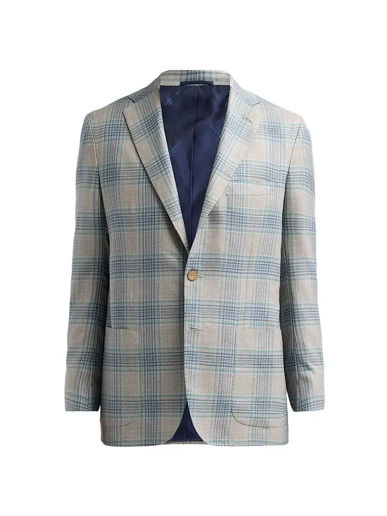 Kiton Men's Cashmere Plaid Two-Button Sport Coat - Medium Grey - Size 40 | Image 1 Kiton Men's Cashmere Plaid Two-Button Sport Coat - Medium Grey - Size 40 | Image 1