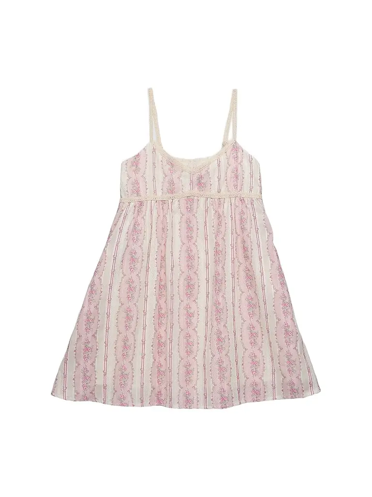 KatieJ NYC Girl's Floral Bloom Cotton Dress - Babypinkcottstrp | Image 1 KatieJ NYC Girl's Floral Bloom Cotton Dress - Babypinkcottstrp | Image 1