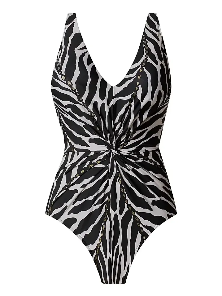 Women's Sand Tracks Drew Zebra Print One-Piece Swimsuit