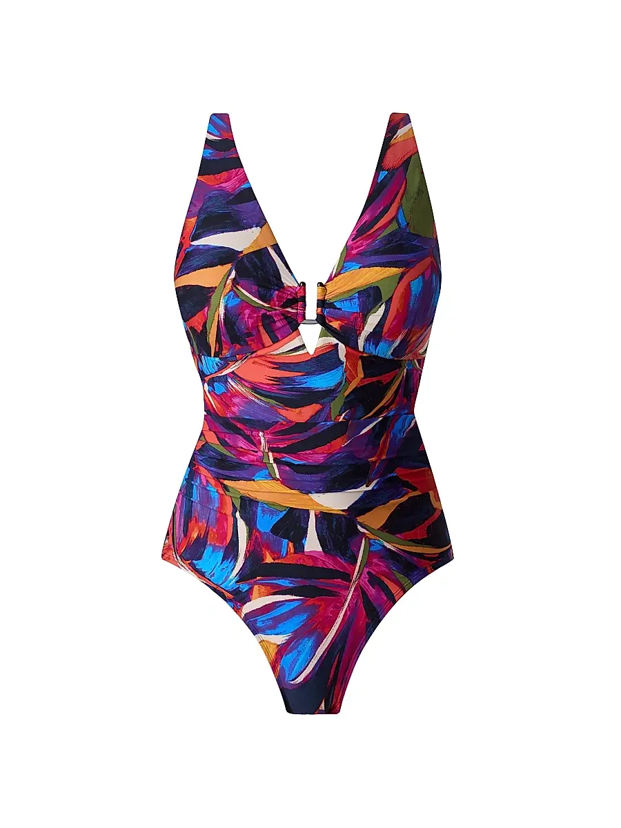 Magicsuit Women's Mariachi Kristi Tropical V-Neck One-Piece Swimsuit | Image 1 Magicsuit Women's Mariachi Kristi Tropical V-Neck One-Piece Swimsuit | Image 1