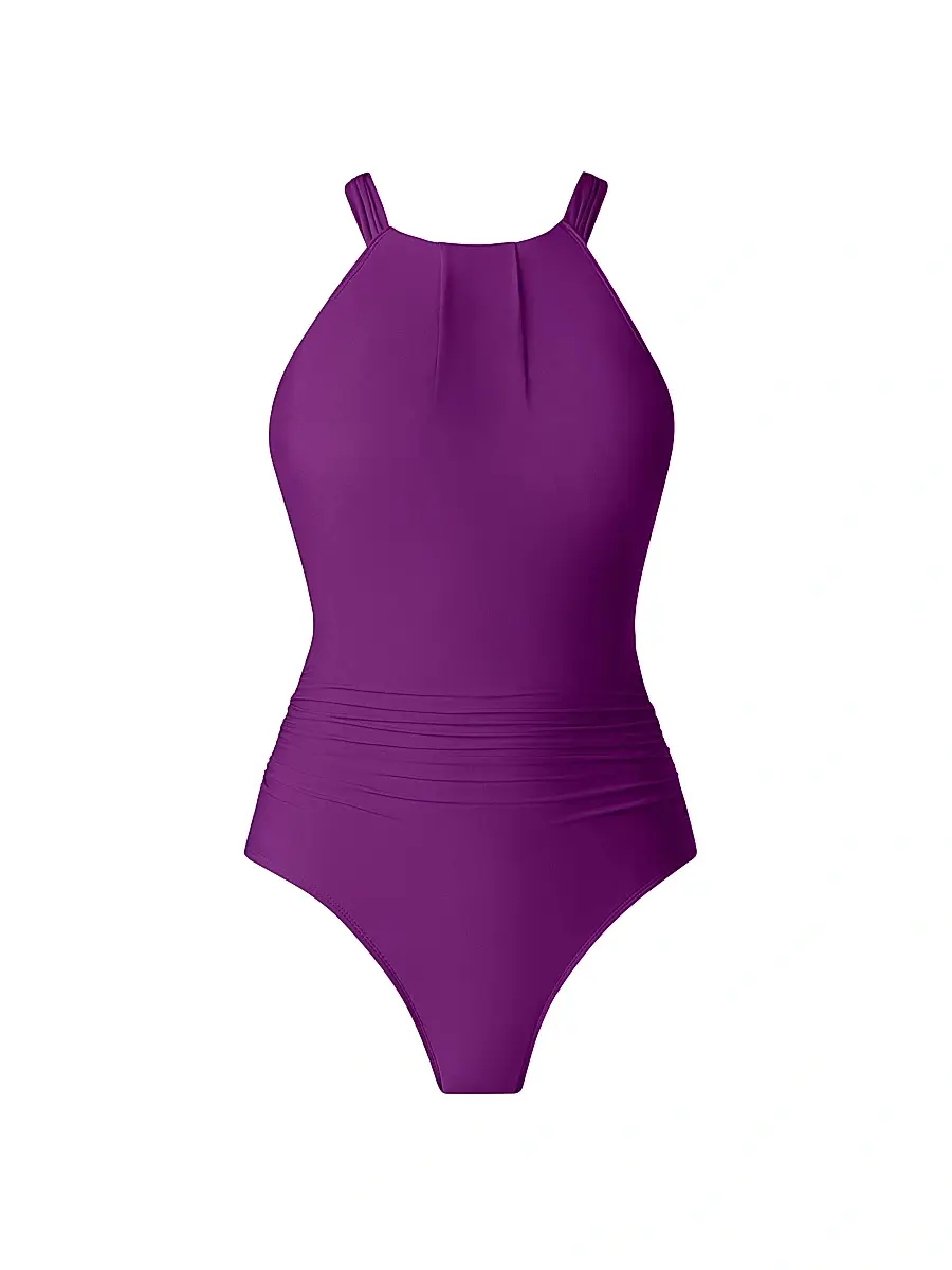 Magicsuit Women's Solids Amelia Halterneck One-Piece Swimsuit - Violette | Image 1 Magicsuit Women's Solids Amelia Halterneck One-Piece Swimsuit - Violette | Image 1