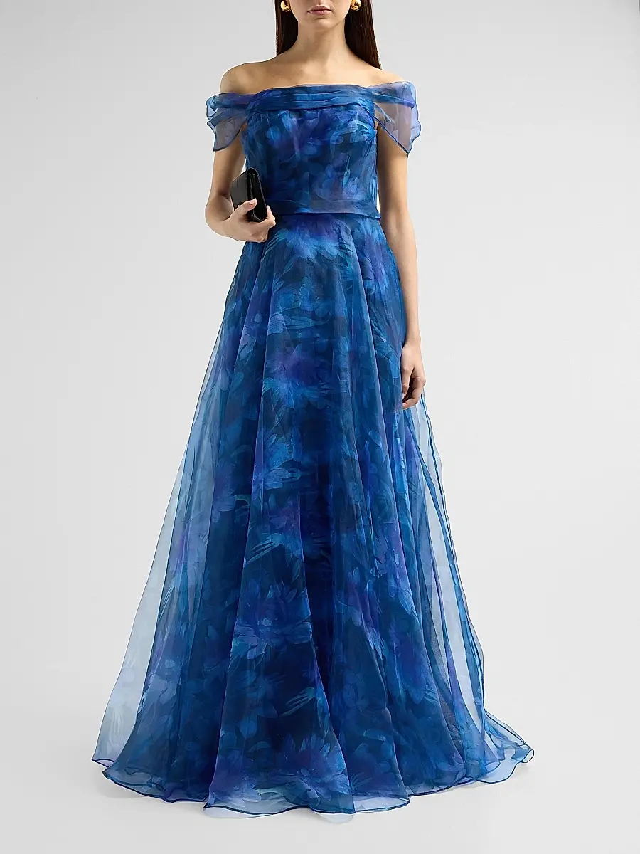 Rene Ruiz Collection Women's Off-The-Shoulder Draped Organza Gown | Thumbnail 2 Rene Ruiz Collection Women's Off-The-Shoulder Draped Organza Gown | Thumbnail 2