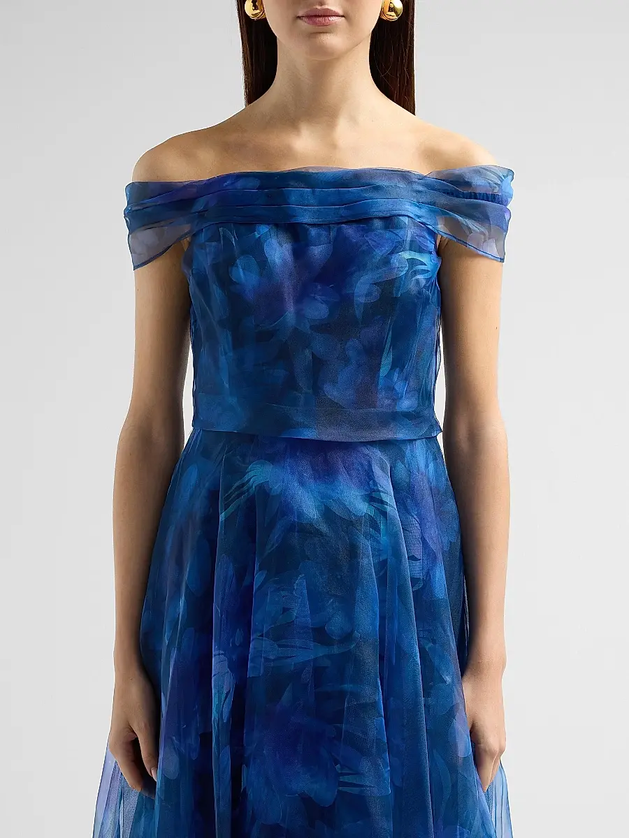 Rene Ruiz Collection Women's Off-The-Shoulder Draped Organza Gown | Thumbnail 5 Rene Ruiz Collection Women's Off-The-Shoulder Draped Organza Gown | Thumbnail 5