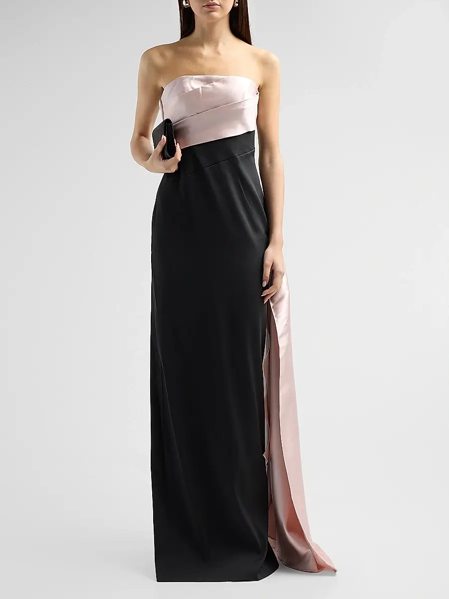 Rene Ruiz Collection Women's Colorblocked Strapless Satin Gown | Thumbnail 2 Rene Ruiz Collection Women's Colorblocked Strapless Satin Gown | Thumbnail 2