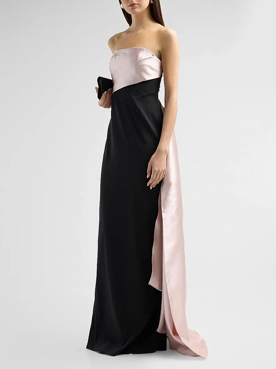 Rene Ruiz Collection Women's Colorblocked Strapless Satin Gown | Thumbnail 4 Rene Ruiz Collection Women's Colorblocked Strapless Satin Gown | Thumbnail 4