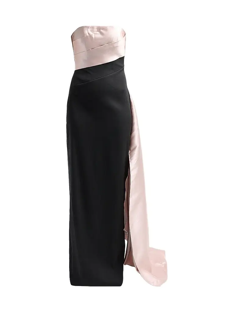 Women's Colorblocked Strapless Satin Gown Women's Colorblocked Strapless Satin Gown
