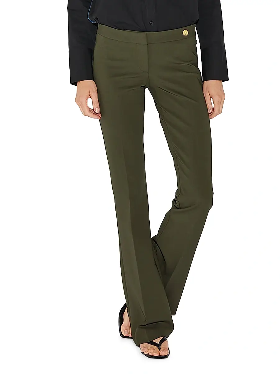 CALLAS MILANO Women's Jules Stretch Jersey Fit and Flare Pants - Army | Thumbnail 4 CALLAS MILANO Women's Jules Stretch Jersey Fit and Flare Pants - Army | Thumbnail 4