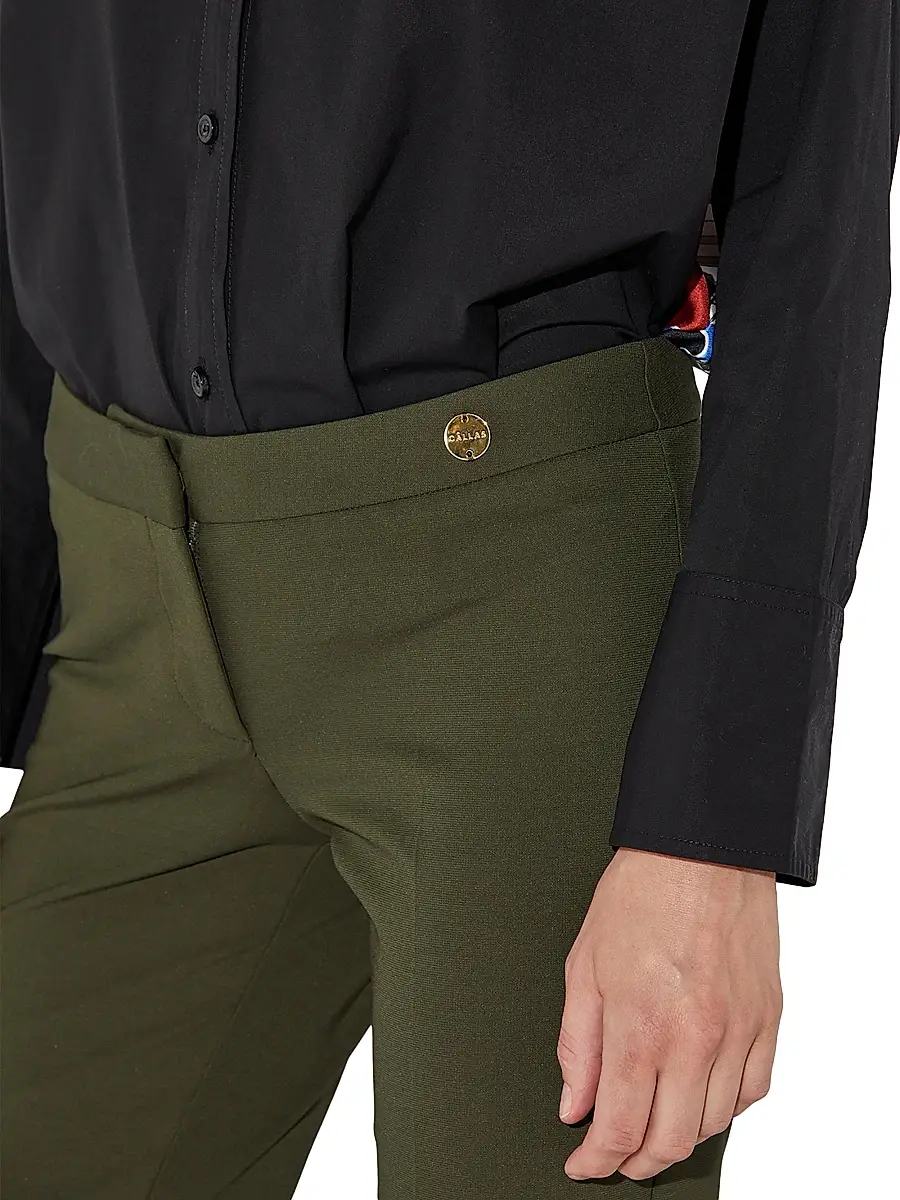 CALLAS MILANO Women's Jules Stretch Jersey Fit and Flare Pants - Army | Thumbnail 5 CALLAS MILANO Women's Jules Stretch Jersey Fit and Flare Pants - Army | Thumbnail 5
