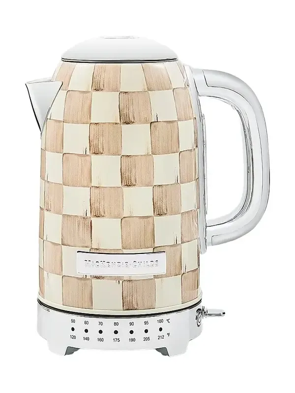 MacKenzie-Childs Mocha Check Electric Kettle