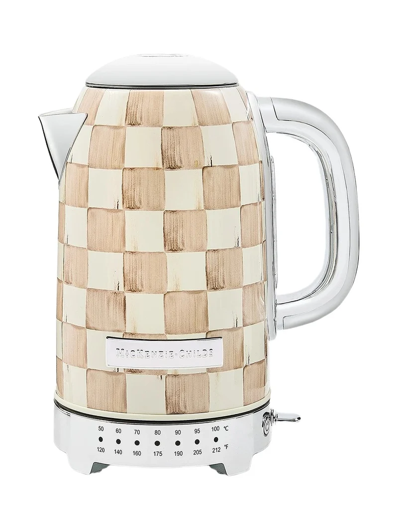 MacKenzie-Childs Mocha Check Electric Kettle