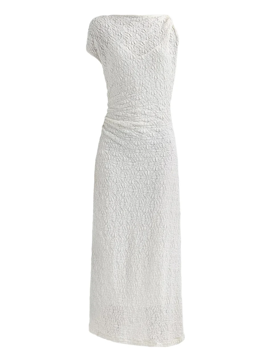 Women's Astra Textured Cotton-Blend Ruched Midi Dress Women's Astra Textured Cotton-Blend Ruched Midi Dress