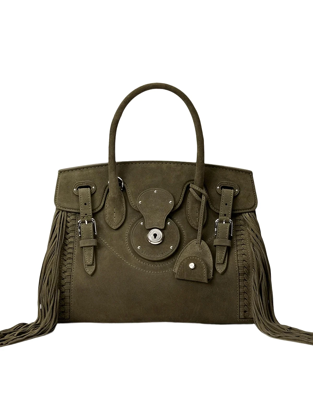 Ralph Lauren Collection Women's Soft Ricky 27 Fringe-Trim Suede Satchel