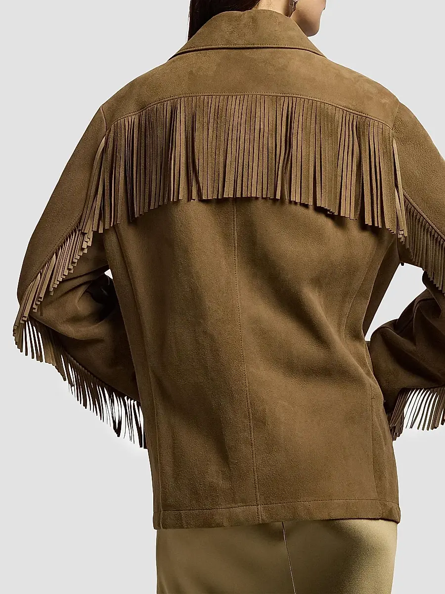 Ralph Lauren Collection Women's Perce Fringe-Trim Suede Jacket | Thumbnail 5 Ralph Lauren Collection Women's Perce Fringe-Trim Suede Jacket | Thumbnail 5