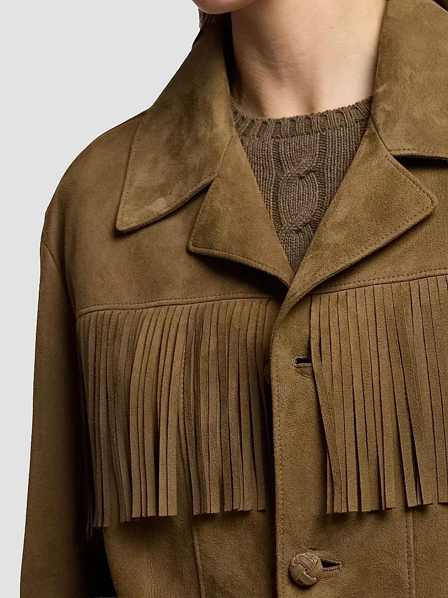 Ralph Lauren Collection Women's Perce Fringe-Trim Suede Jacket | Thumbnail 6 Ralph Lauren Collection Women's Perce Fringe-Trim Suede Jacket | Thumbnail 6