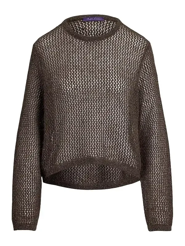 Women's Metallic Mesh Boatneck Sweater Women's Metallic Mesh Boatneck Sweater