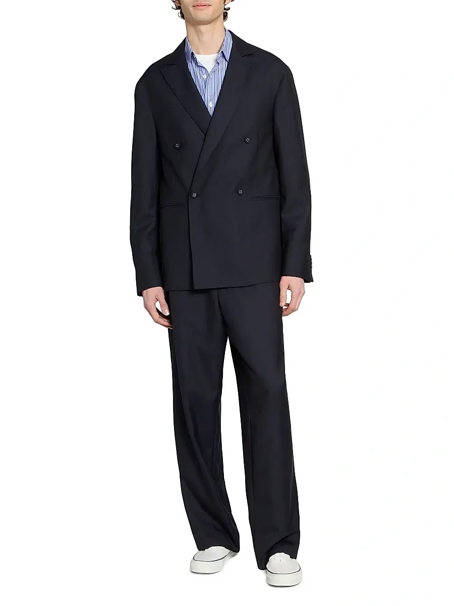 OFFICINE GÉNÉRALE Men Merrick Wool-Cashmere-Silk Double-Breasted Blazer | Thumbnail 2 OFFICINE GÉNÉRALE Men Merrick Wool-Cashmere-Silk Double-Breasted Blazer | Thumbnail 2