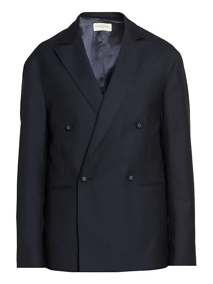 Men Merrick Wool-Cashmere-Silk Double-Breasted Blazer Men Merrick Wool-Cashmere-Silk Double-Breasted Blazer